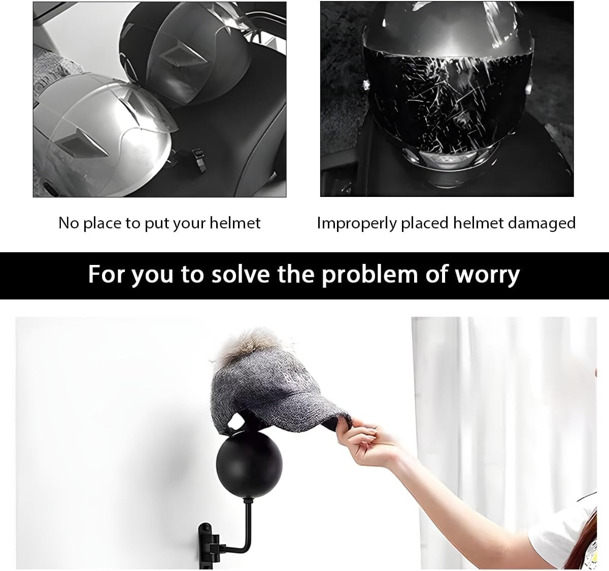 Helmet Hanger Wall Mount